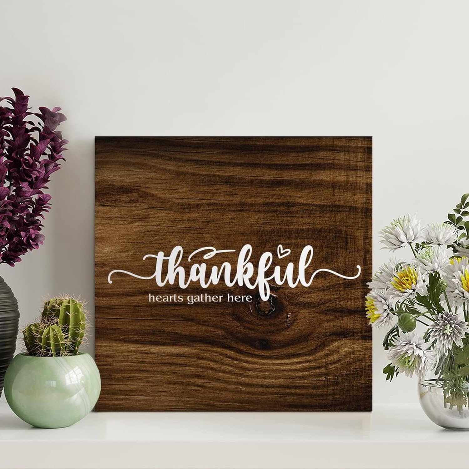 Retro Vintage Wooden Pallet Sign Thankful Hearts Gather Here Wood Signs ...