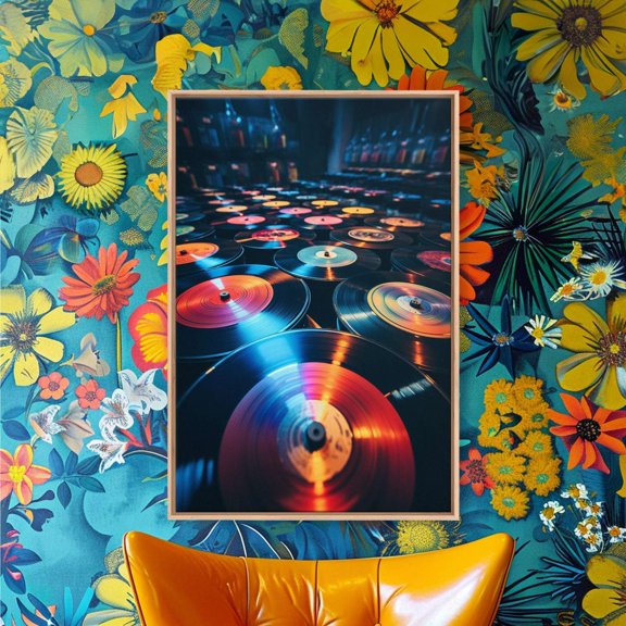 Retro Vinyl Record : Music Room Wall Art Unframed Paper Print