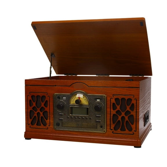Retro Vinyl Record Player Audio Tape CD Bluetooth Old-fashioned Vintage Phonograph Turntables ,Easy to Use
