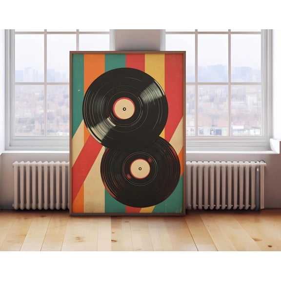 Retro Vinyl Record Poster, Vintage Music Wall Art, Mid,Century Modern Decor, 70s Aesthetic Print, Colorful Music Lover Gift,, Size 8x12 UNFFRAMED F03.1.8l2504