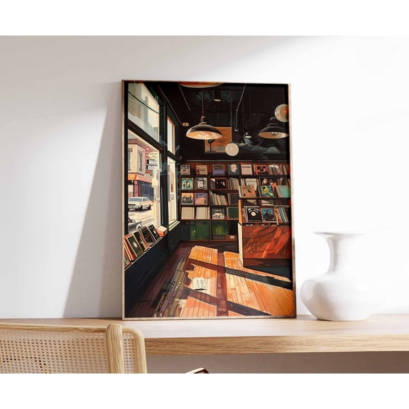 Retro Vinyl Record Store Poster, Vintage Music Print, Record Store Art, Music Poster, Music Gift, Retro Music Artwork, Album Cover Art, Unframed Poster