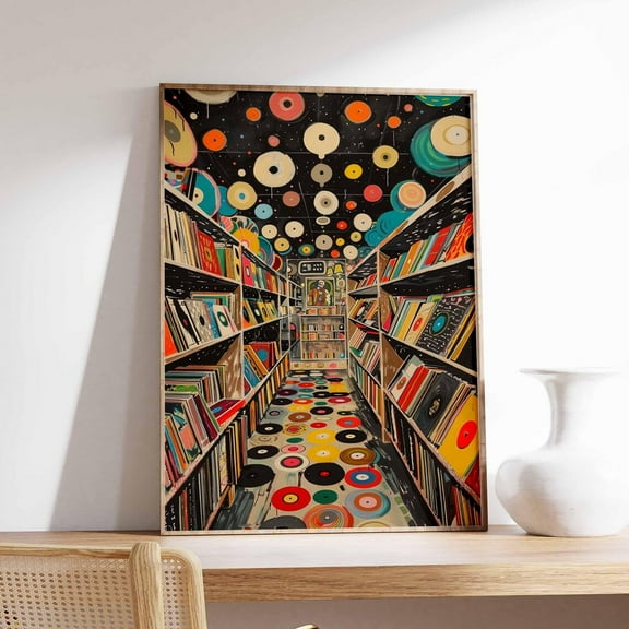 Retro Vinyl Record Store Poster, Vintage Music Print, Record Store Art, Music Poster, Music Gift, Retro Music Artwork, Album Cover Art Wall Art, Modern Wall Decor, 8x12 UNFRAMED