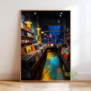 Retro Vinyl Record Store Poster Vintage Music Shop Wall Art, 8x12 Poster Print