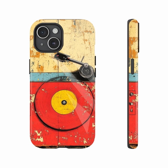 Retro Vinyl Record iPhone Case Stylish Durable Scratch-Resistant Protector Perfect for Music Lovers Trendy Design Holiday Gift Compatible with iPhone 11/12/13/14/15/16 Pro Max Plus