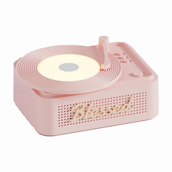 Retro Vinyl Wireless Bluetooth Speaker Alarms Clock Small Record Player Portable High-Quality Audio Home Smart Stereo C