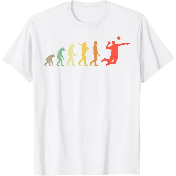 Retro Volleyball Evolution Gift For Volleyball Players T-Shirt