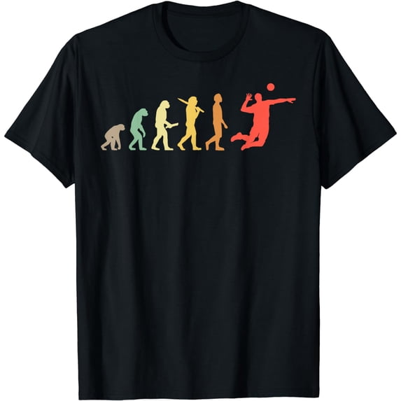 Retro Volleyball Evolution Gift For Volleyball Players T-Shirt