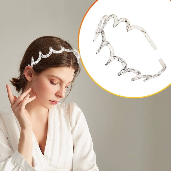 Retro Volumizing Headband - Snake Skin Gray - 1 Piece, High Headbands For Women U Shape Fashion Reversible Tooth Comb Headband Non Reverse Korean Headband With Teeth For Teen Girls Makeup Organizers