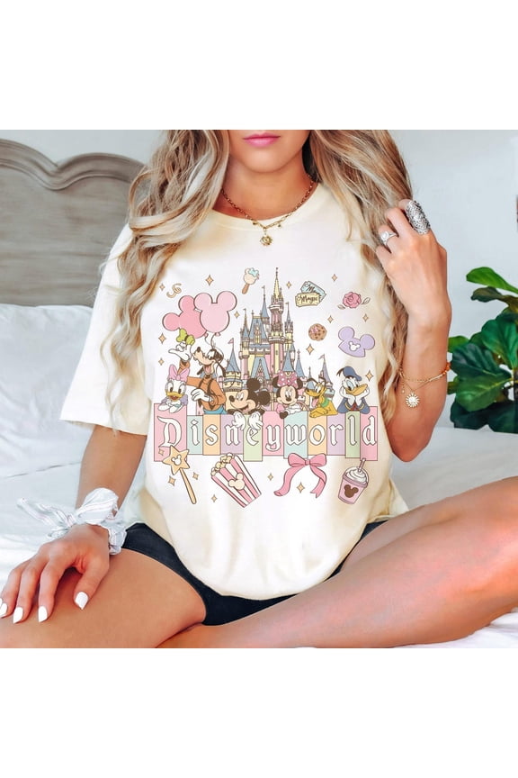 Retro WDW Aesthetic Comfort Colors Shirt, Vintage Animation Studio Girls Trip Shirts, Cartoon Mouse and Friends Shirt, WDW Family Trip Shirts Multi