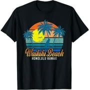 Retro Waikiki Beach Honolulu Hawaii Summer Beach Vacation T-Shirt