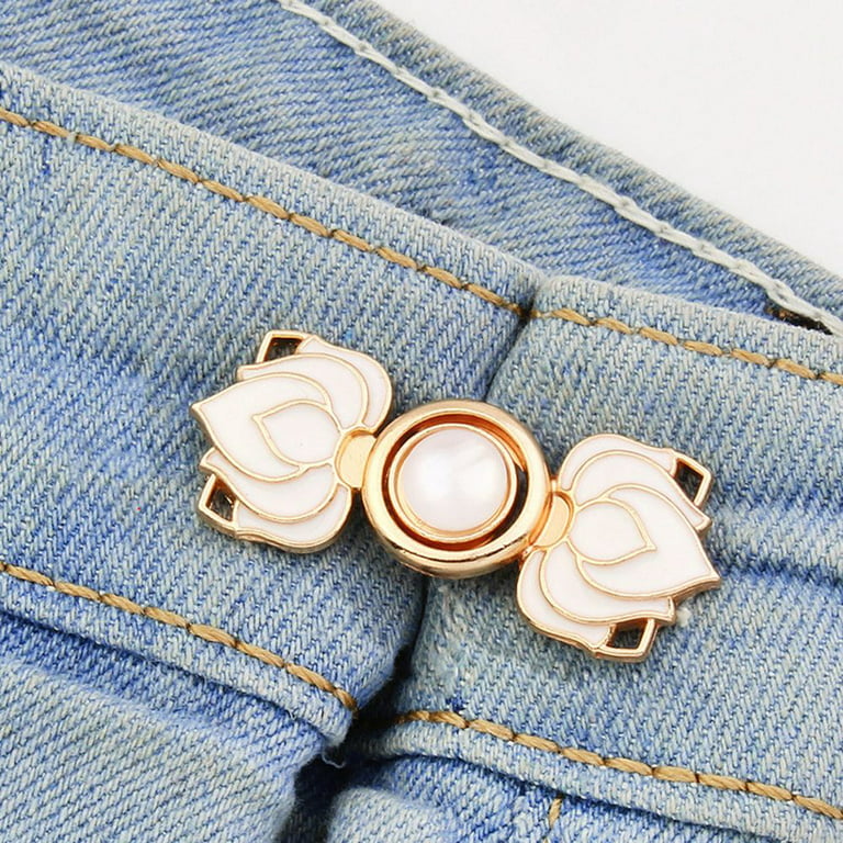 Retro Waist Buckle Extender Metal Vintage Nail-Free Jeans Waist Buckles  Extender Replacement Pants Invisible Button Waistband Tightener J 
