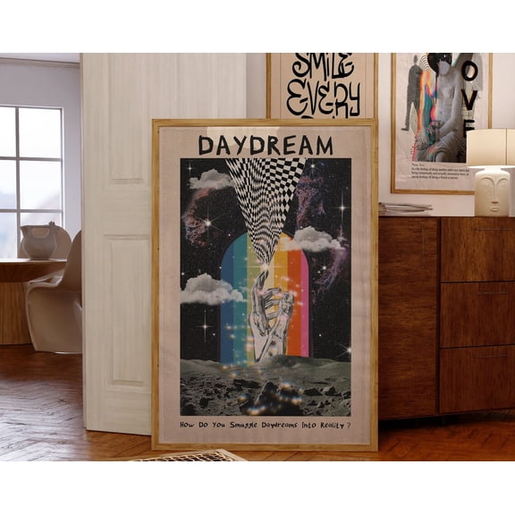 Retro Wall Art, 70S Wall Art, 60S Print, Psychedelic Poster, Vintage Wall Hanging, Spiritual Print, Colorful Wall Decor, Aesthetic Art Print Wall Art, Modern Wall Decor, 24x36 UNFRAMED