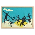 thumbnail image 1 of Retro Wall Art with Frame, Grunge Silhouettes with Old Fashioned Clothes Dancing Party Weathered Background, Printed Fabric Poster for Bathroom Living Room Dorms, 35" x 23", Multicolor, by Ambesonne, 1 of 2