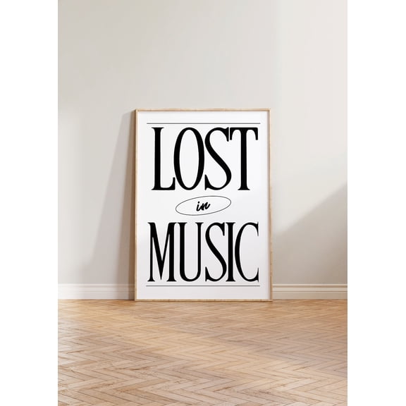 Retro Wall Art, Music Print, Retro Print, Lost In Music Print, 90S Print, Vintage Music Print, 80S Wall Art, Music , Cool Aesthetic Home Decor #1561, 16x24 UNFRAMED