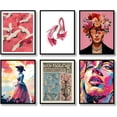 thumbnail image 1 of Retro Wall Art Prints Set of 6 Aesthetic Gallery Pink Preppy Canvas Posters Trendy Maximalist Eclectic Canvas Funky Retro Coquette Wall Decor for Living Room Bedroom Corridor (E, 8"x10" UNFRAMED), 1 of 4