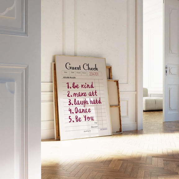 Retro Wall Art, Rules Art Print, Retro Quote Print, Check Print, Dorm Room Decor, Aesthetic Wall Art Wall Art, Modern Wall Decor, 12x18 UNFRAMED