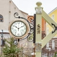 thumbnail image 1 of 12 Inch Outdoor Clock with Thermometer and Hygrometer Combo, Waterproof Indoor Outdoor Wall Clocks for Patio, Pool,Garden Decor- Retro Bronze, 1 of 3