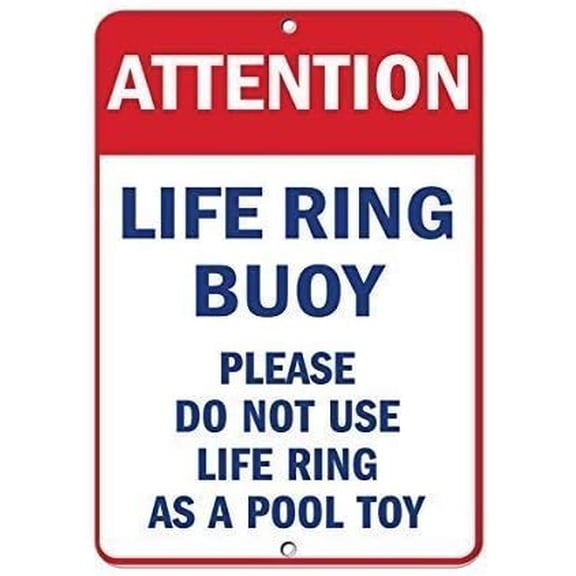 Retro Wall Decor Great Tin Signs Attention Please Do Not Use Life Ring As A Pool Toy 8 X 12 Inch Vintage Signs Plates Printed