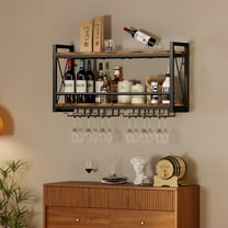 Wall Mounted Wine Rack, Bottle & Glass Holder