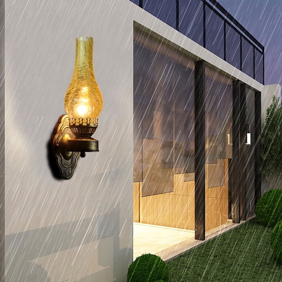 Retro Wall Sconce Light Indoor + Out Antique Lamp Vintage Rustic Lantern Fixture