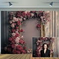 thumbnail image 1 of Retro Wall Wedding Backdrops Frame Style Pink Red Rose Flowers Purple Wall Background Medieval Interior European Style Photo Background Bridal Birthday Girls Women Decoration Backdrop 10X8, 1 of 5