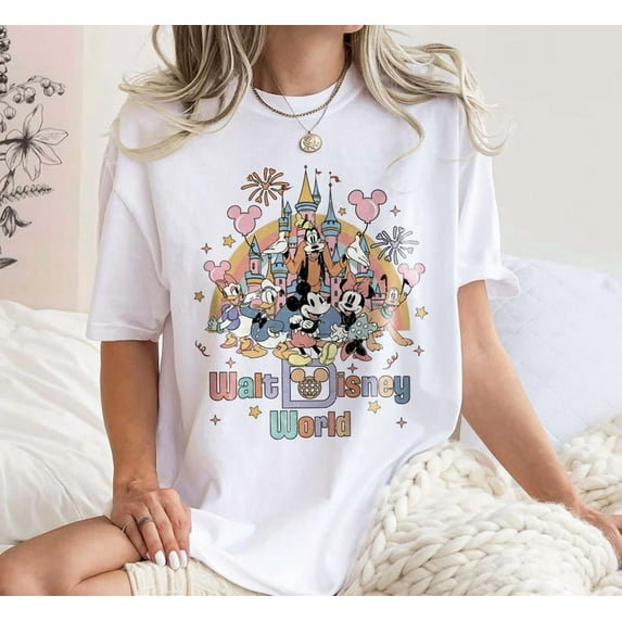 Retro Walt Disney World Shirt, Mickey And Friends Shirt, Vintage Disneyworld Shirt, Magic Kingdom Shirt, Disney 2025 Trip,M Color,Size 1