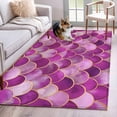 thumbnail image 1 of Retro Washable Area Rugs 2.7'x5', Purple Wavy Lines Ocean Low Pile Throw Living Room Rug Non-Slip Sturdy Edge Binding Carpet for Indoor Entryway Bedside Kitchen, 1 of 9