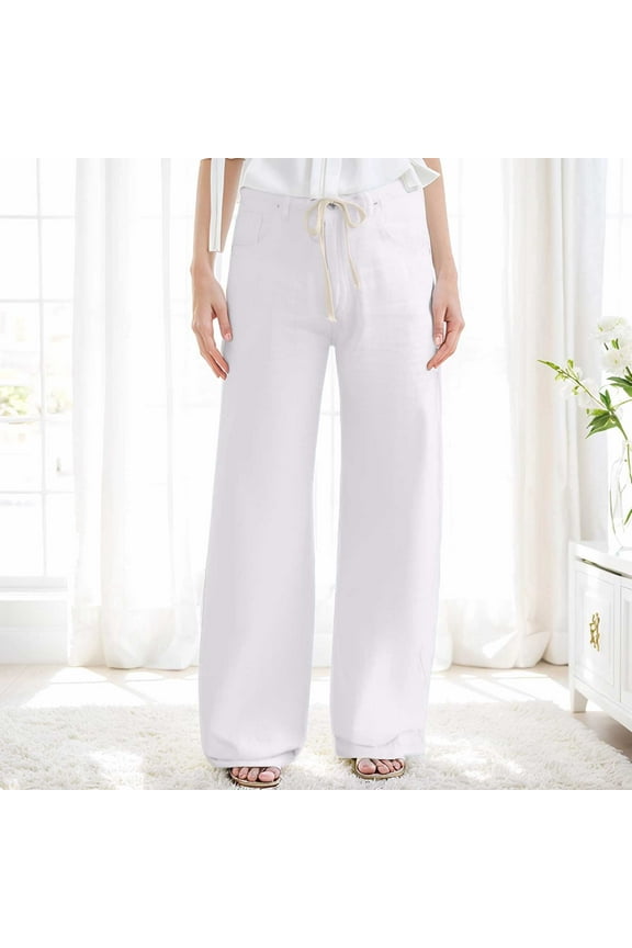 Retro Washed Mid Waist Loose Pleated Straight Leg Version Elastic Waist Versatile Jeans Sweatpants Women Track Pants Zipper Pants for Women Work Casual Long Dress Pants for Women Business Casual