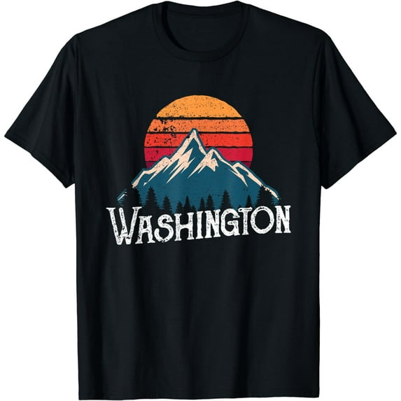 Retro Washington WN Mountains State Outdoor T-Shirt
