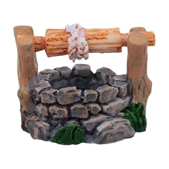 Retro Water Well Wishing Well Figurine, Miniature Fairy Garden Decoration, Dollhouse Accessories Garden Sculptures Statues, Yard Decor for Outside Gnomes Outdoor Decor for Patio, 1Pc