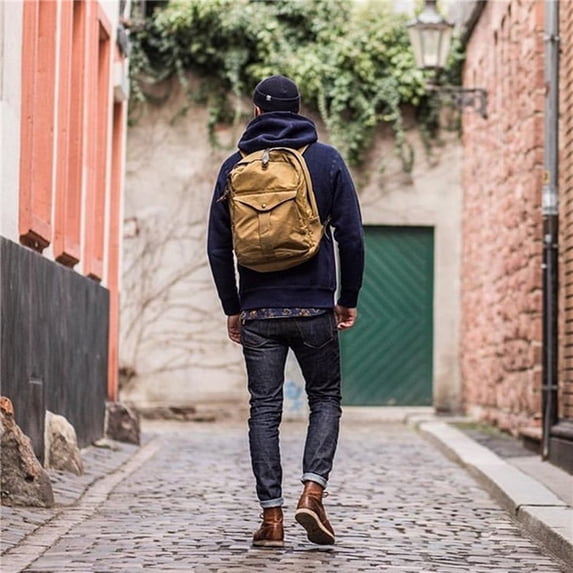 Retro Waterproof 15OZ Heavy Oil Wax Canvas 24*47*12cm Backpack