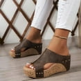 thumbnail image 1 of Retro Waterproof Platform Thick Heel Sloping Sole Slippers One Foot Women’s Shoes, 1 of 7