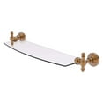thumbnail image 1 of Retro Wave 18-in Glass Shelf in Brushed Bronze, 1 of 2