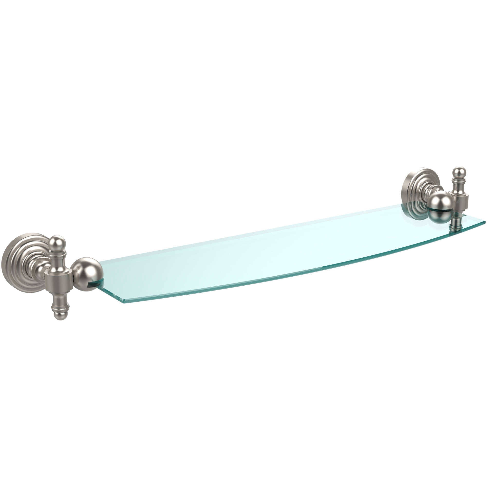 Retro Wave 18-in Glass Shelf in Satin Nickel - Walmart.com