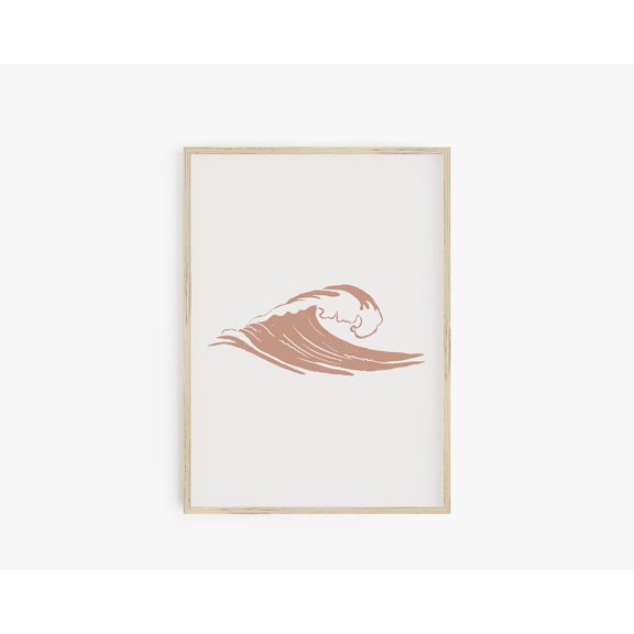 Retro Wave Boho Beach Neutral Mid Century Modern Porch Display, Stretched Canvas 12x16in