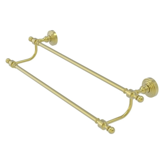 Retro Wave Collection Double Towel Bar - Satin Brass / 24 Inch