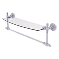 thumbnail image 1 of Retro Wave Collection Glass Vanity Shelf  with Integrated Towel Bar - Matte White / 18 Inch, 1 of 7