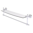 thumbnail image 1 of Retro Wave Collection Glass Vanity Shelf  with Integrated Towel Bar - Satin Chrome / 24 Inch, 1 of 2