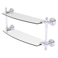 thumbnail image 1 of Retro Wave Collection Two Tiered Glass Shelf - Polished Chrome / 18 Inch, 1 of 11