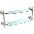 thumbnail image 1 of Retro Wave Collection Two Tiered Glass Shelf - Satin Chrome / 18 Inch, 1 of 11
