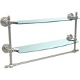 thumbnail image 1 of Retro Wave Collection Two Tiered Glass Shelf with Integrated Towel Bar - Polished Nickel / 18 Inch, 1 of 2