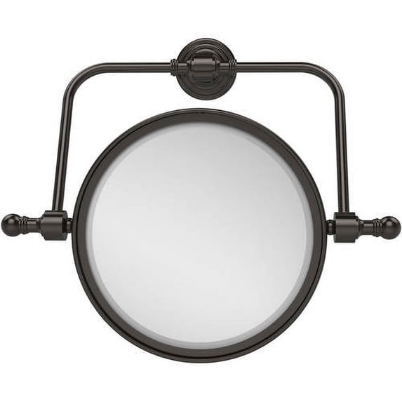 Retro Wave Collection Wall Mounted Swivel Make-Up Mirror 8-in Diameter with 3X Magnification in Oil Rubbed Bronze