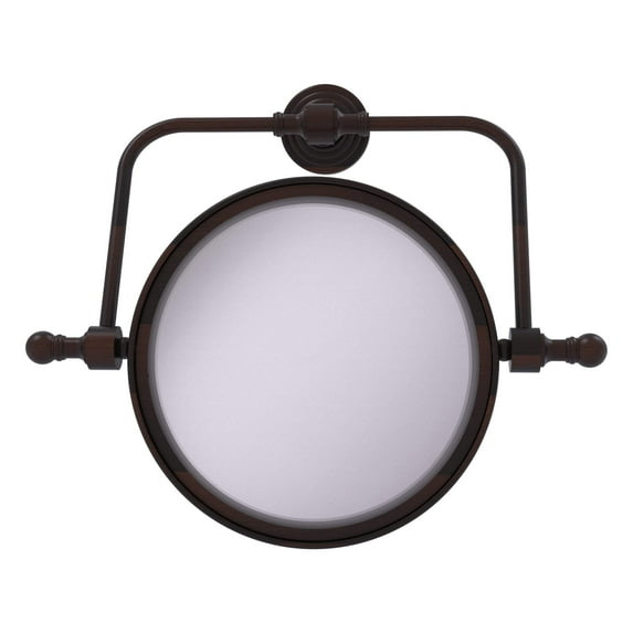 Retro Wave Collection Wall Mounted Swivel Make-Up Mirror 8-in Diameter with 3X Magnification in Venetian Bronze