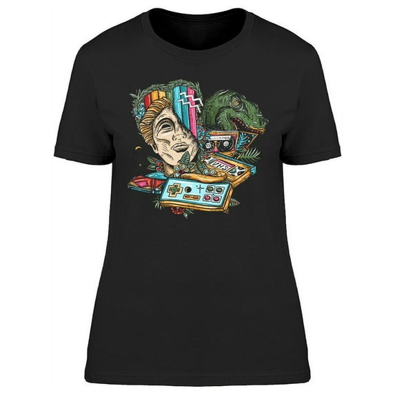 Retro Wave Nostalgic Stuff T-Shirt Women -Image by Shutterstock, Female Small