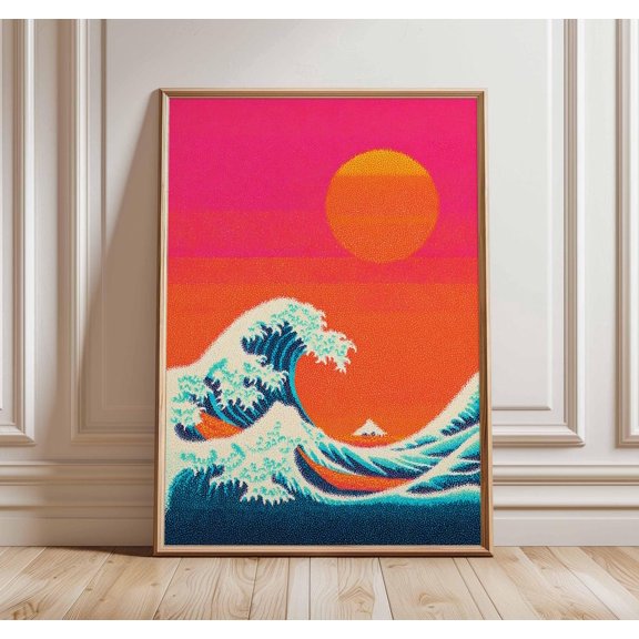 Retro Wave Ocean Poster Unframed Paper Print