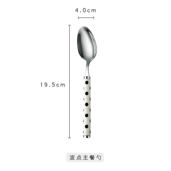 Retro Wave Point Cutlery Tableware Stainless Steel Utensils for Kitchen Western Food Steak Spoon Fork Practical Dining Spoon (Pot order main spoon)