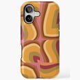 thumbnail image 1 of Retro Wavy Abstract Pattern 70s Geometric Art iPhone Case 17 to 11 Pro Max, 1 of 2