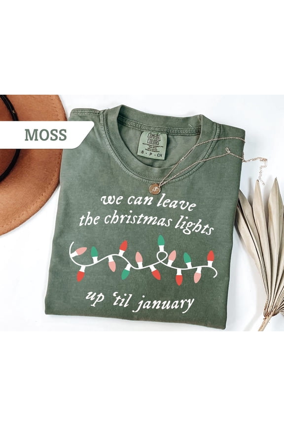 Retro We Can Leave Lights Up Til January Lights Women T-Shirt All Size S-3XL