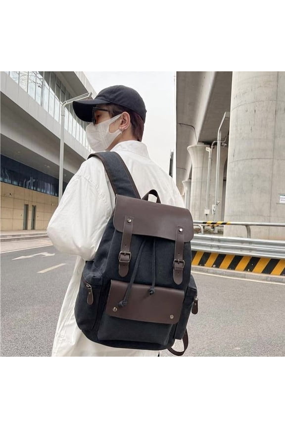 Retro Wear-resistant Large-capacity Backpack,Black