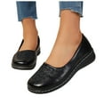 thumbnail image 1 of Retro Wedges Mary Janes for Women Casual Wide Slip on Ballet Flats Vintage Orthopedic Walking Loafers Shoes, 1 of 7
